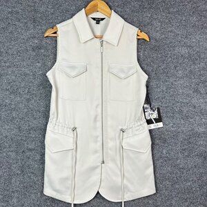 NEW $64 Simply Vera Wang Zippered Jacket Women’s Sleeveless Color‎ Ivory Size XS